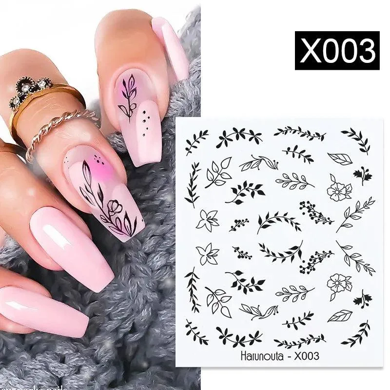 Ink Blooming Marble Nail Decals for Elegant Summer Art