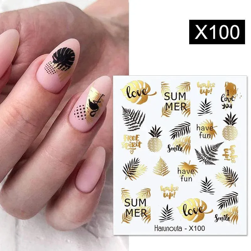 Ink Blooming Marble Nail Decals for Elegant Summer Art