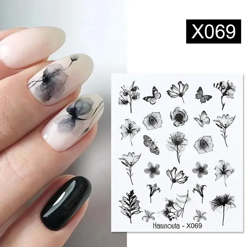 Ink Blooming Marble Nail Decals for Elegant Summer Art