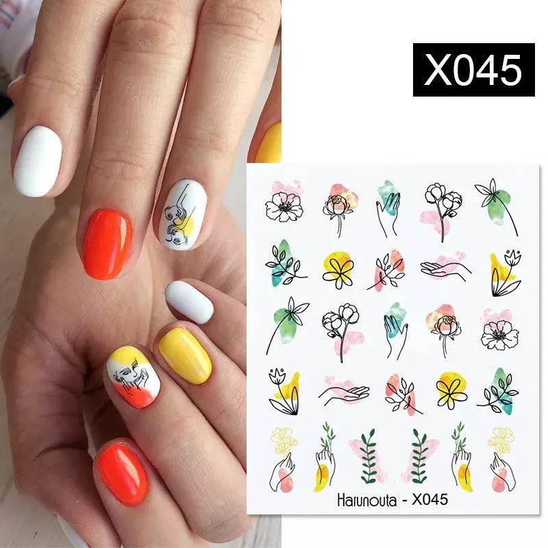 Ink Blooming Marble Nail Decals for Elegant Summer Art