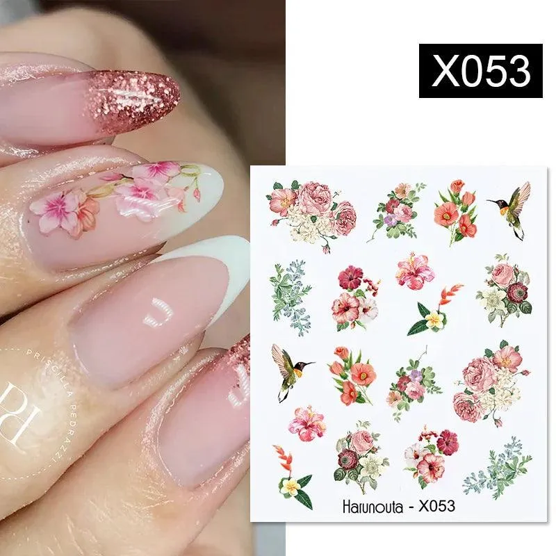 Ink Blooming Marble Nail Decals for Elegant Summer Art