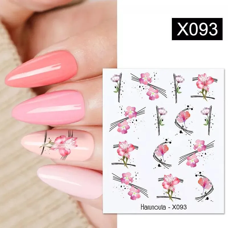 Ink Blooming Marble Nail Decals for Elegant Summer Art