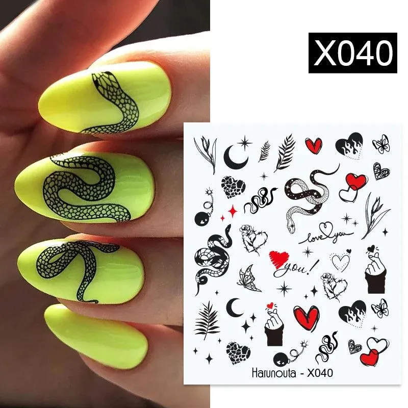 Ink Blooming Marble Nail Decals for Elegant Summer Art