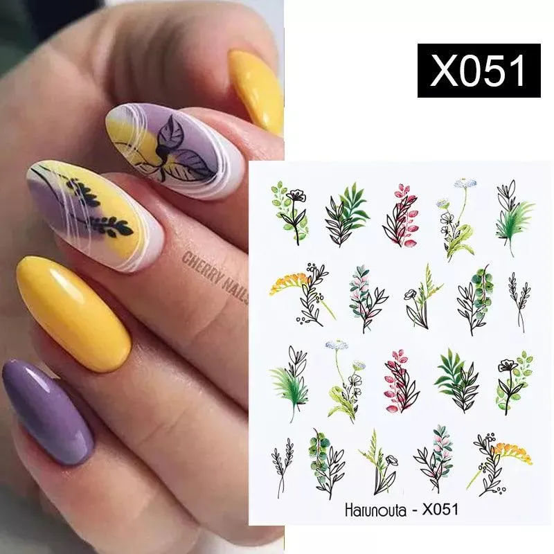 Ink Blooming Marble Nail Decals for Elegant Summer Art