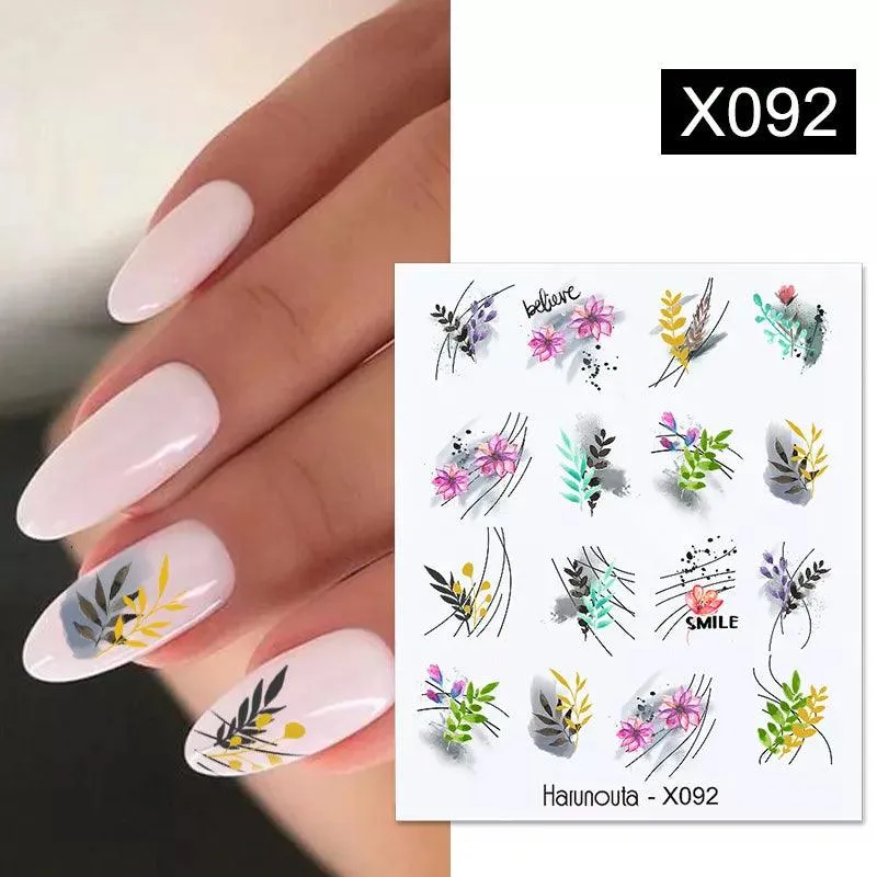 Ink Blooming Marble Nail Decals for Elegant Summer Art