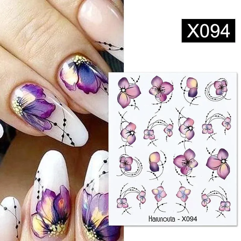 Ink Blooming Marble Nail Decals for Elegant Summer Art