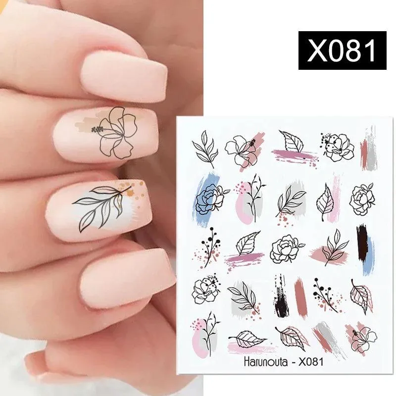 Ink Blooming Marble Nail Decals for Elegant Summer Art