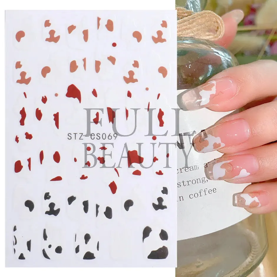 Joskaa French Textured Lines Nail Art Stickers Simple Geometry Leaf Flower Adhesive Sliders Monogram Summer Manicure Decal LYSTZ130-137