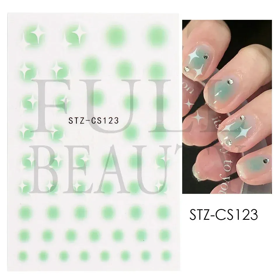 Joskaa French Textured Lines Nail Art Stickers Simple Geometry Leaf Flower Adhesive Sliders Monogram Summer Manicure Decal LYSTZ130-137