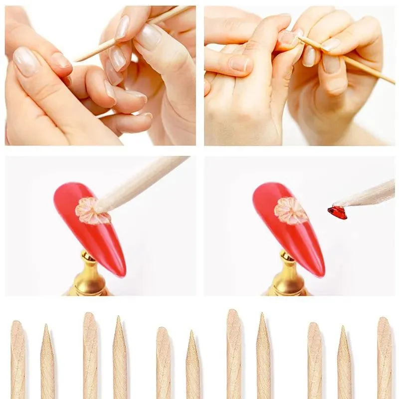 Lurayee Nail Art Wood Sticks: Professional Nail Care Set