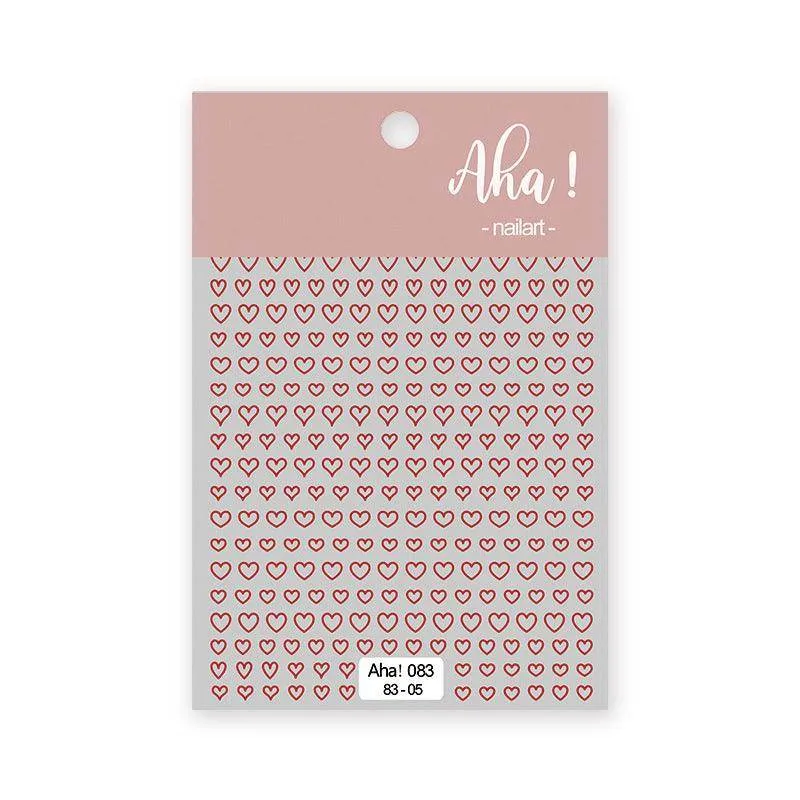Metal Color Nail Art Stickers Sticker Decals Love Heart Bowknot  Adhesive 3D Decals Aha