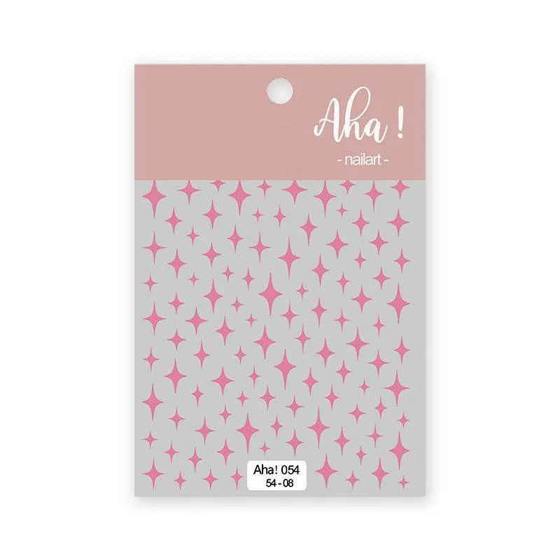 Metal Color Nail Art Stickers Sticker Decals Love Heart Bowknot  Adhesive 3D Decals Aha