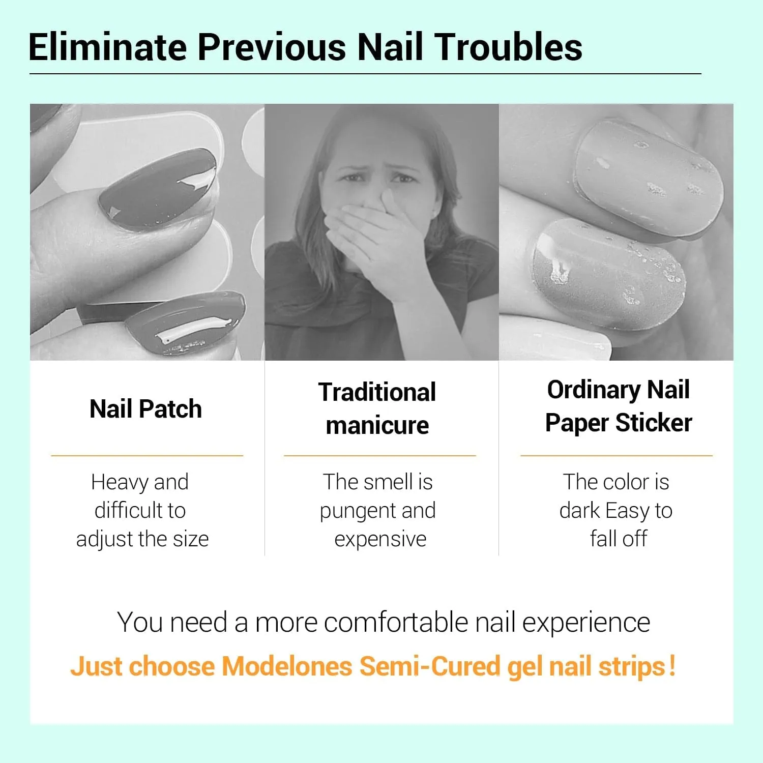 Mint Blue - Semi-Cured Gel Nail Strips
