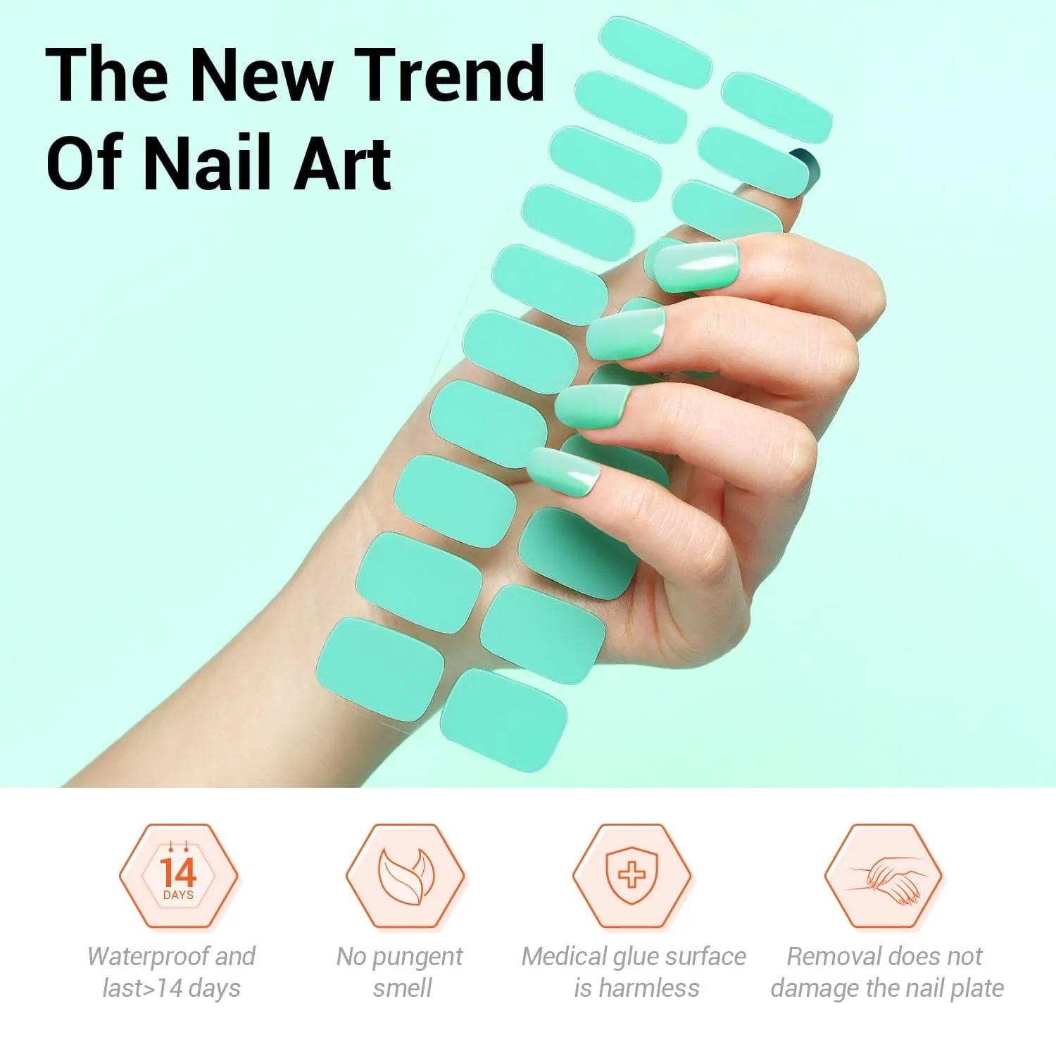 Mint Blue - Semi-Cured Gel Nail Strips