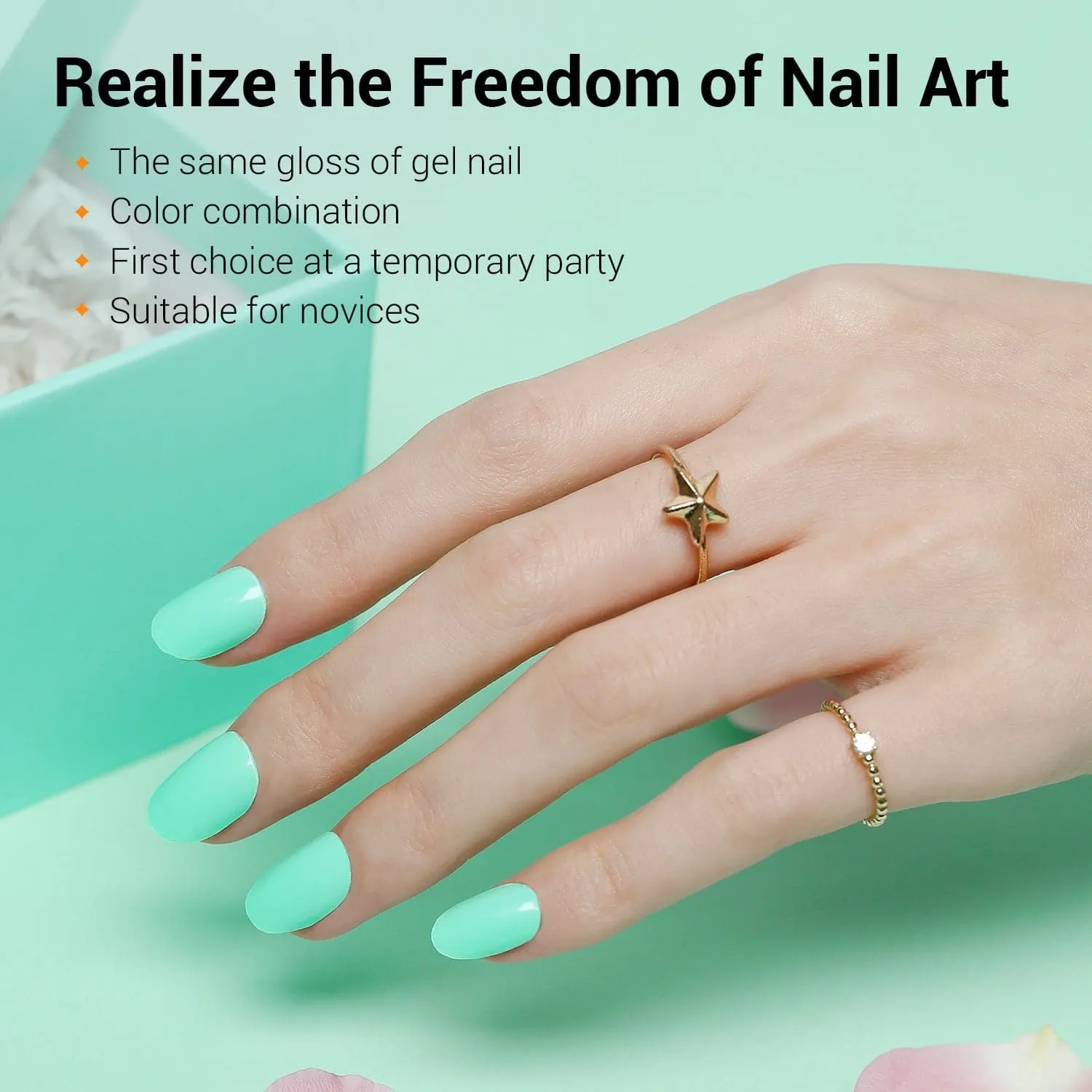 Mint Blue - Semi-Cured Gel Nail Strips