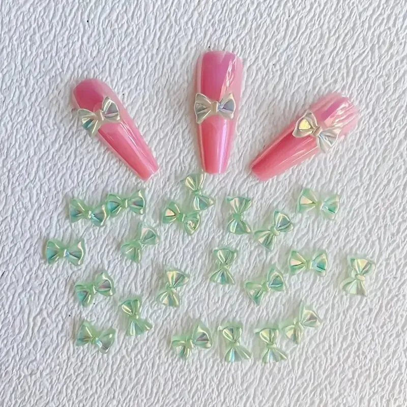 Nail Bows Nail Decals | 3D Resin Glitter Nail Art Bowknots | For DIY Nail Art Decorations Accessories For Women Girls Gifts