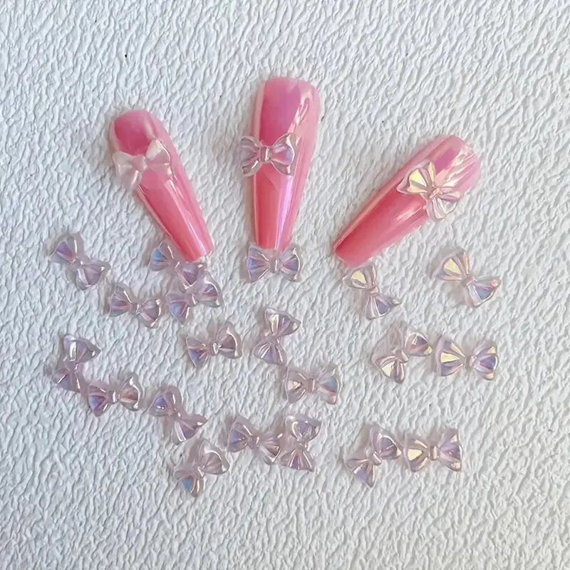 Nail Bows Nail Decals | 3D Resin Glitter Nail Art Bowknots | For DIY Nail Art Decorations Accessories For Women Girls Gifts