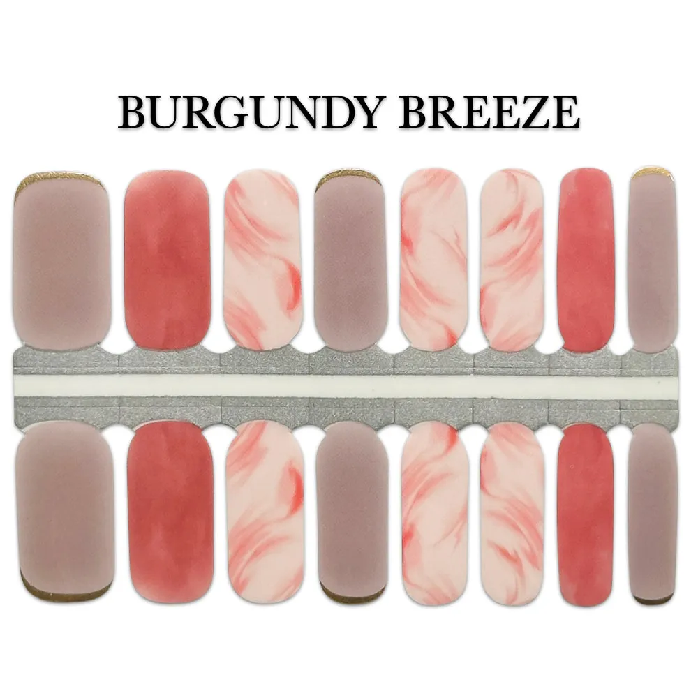 Nail Wrap - Burgundy Breeze