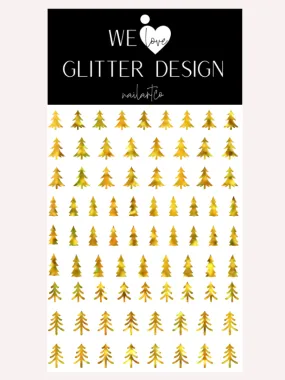 Oh Christmas Tree Nail Decal | Holo Sparkle // Gold