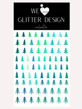 Oh Christmas Tree Nail Decal | Holographic Rainbow // Green