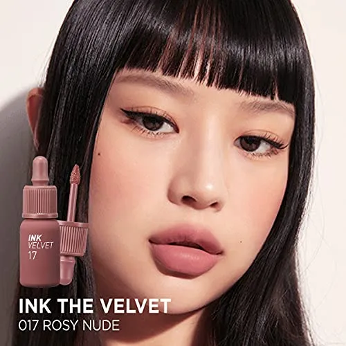 Peripera Ink the Velvet Lip Tint | High Pigment Color, Longwear, Weightless, Not Animal Tested, Gluten-Free, Paraben-Free | Rosy Nude (#17), 0.14 fl oz