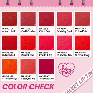 Peripera Ink the Velvet Liquid Lip | High Pigment Color, Longwear, Weightless, Not Animal Tested, Gluten-Free, Paraben-Free | Heart Fuchsia Pink (#16), 0.14 fl oz