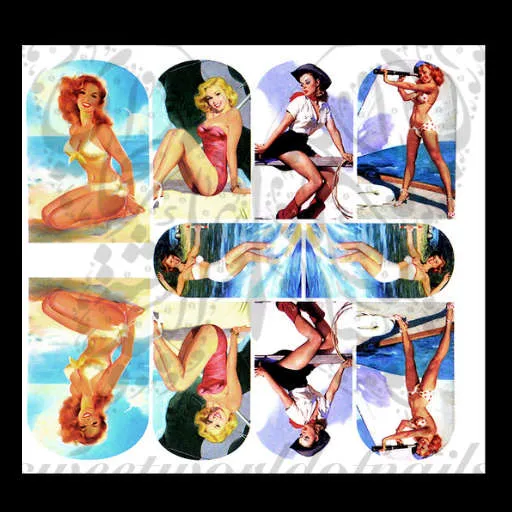 Pin Up Bikini Girls Nail Art Nail water Decals