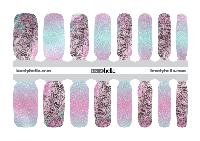 Single Line Skulls Nail Wraps