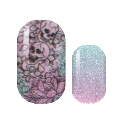 Single Line Skulls Nail Wraps