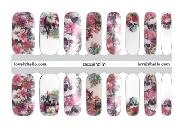 Skull Floral Nail Wraps