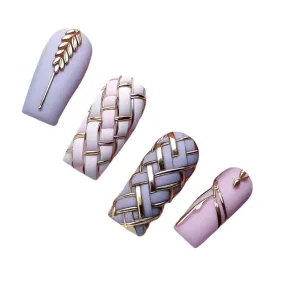 TEEK - 24pc Ballerina French Detachable False Press On Nails
