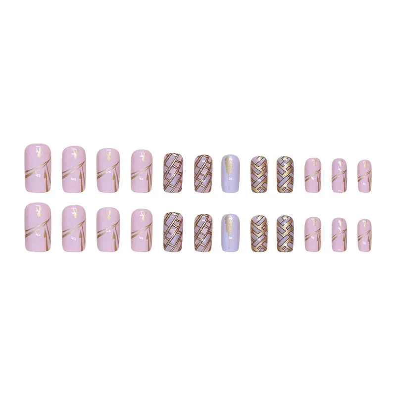TEEK - 24pc Ballerina French Detachable False Press On Nails