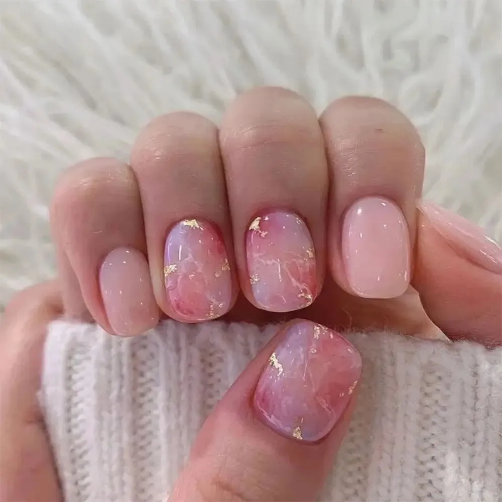 TEEK - 24pcs Short Round False Nails