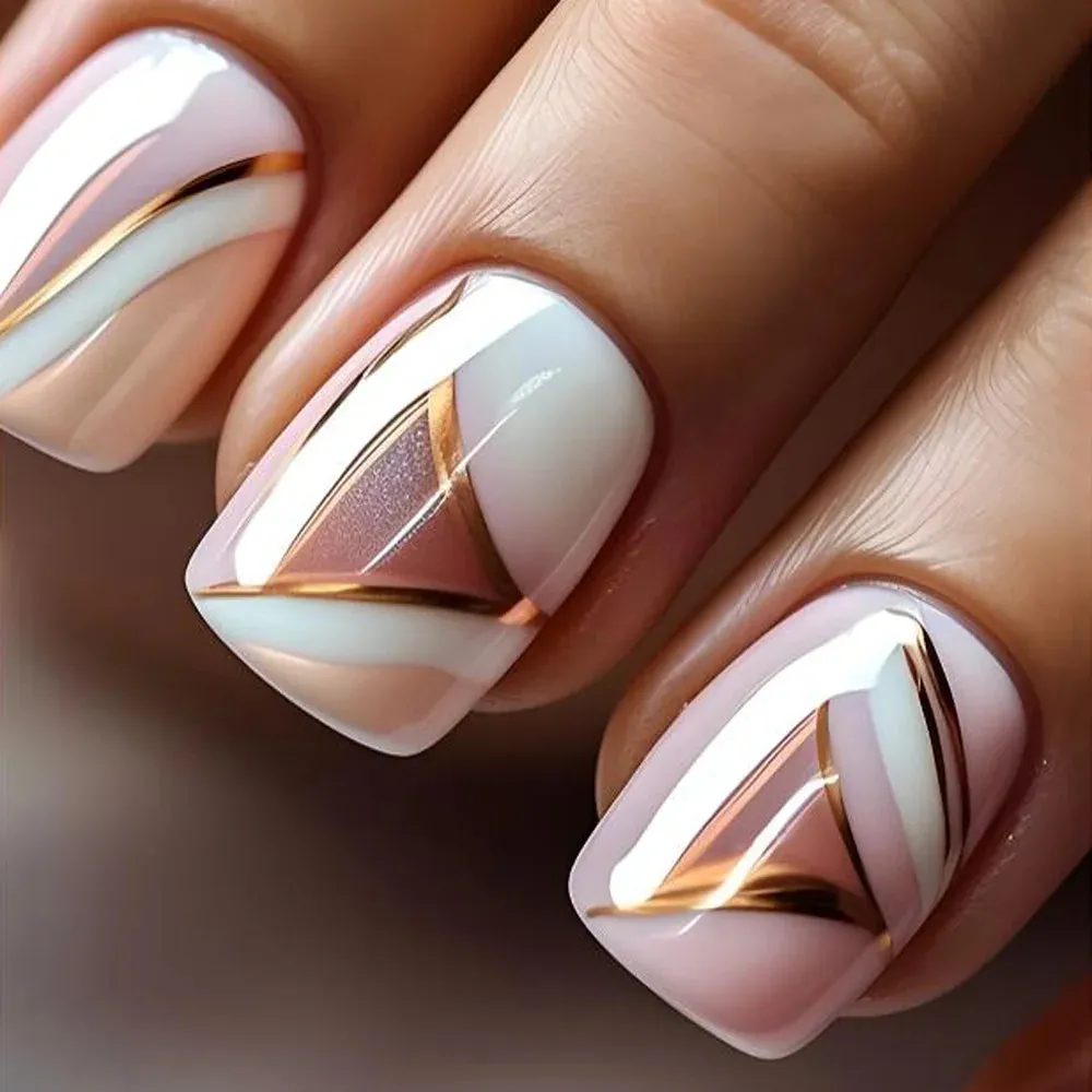 TEEK - 24pcs Short Round False Nails