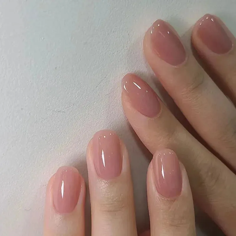 TEEK - 24pcs Short Round False Nails
