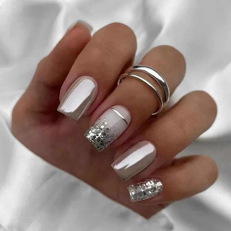 TEEK - 24pcs Short Round False Nails
