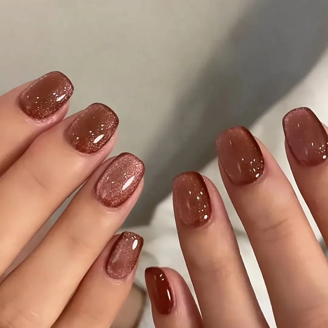TEEK - 24pcs Short Round False Nails