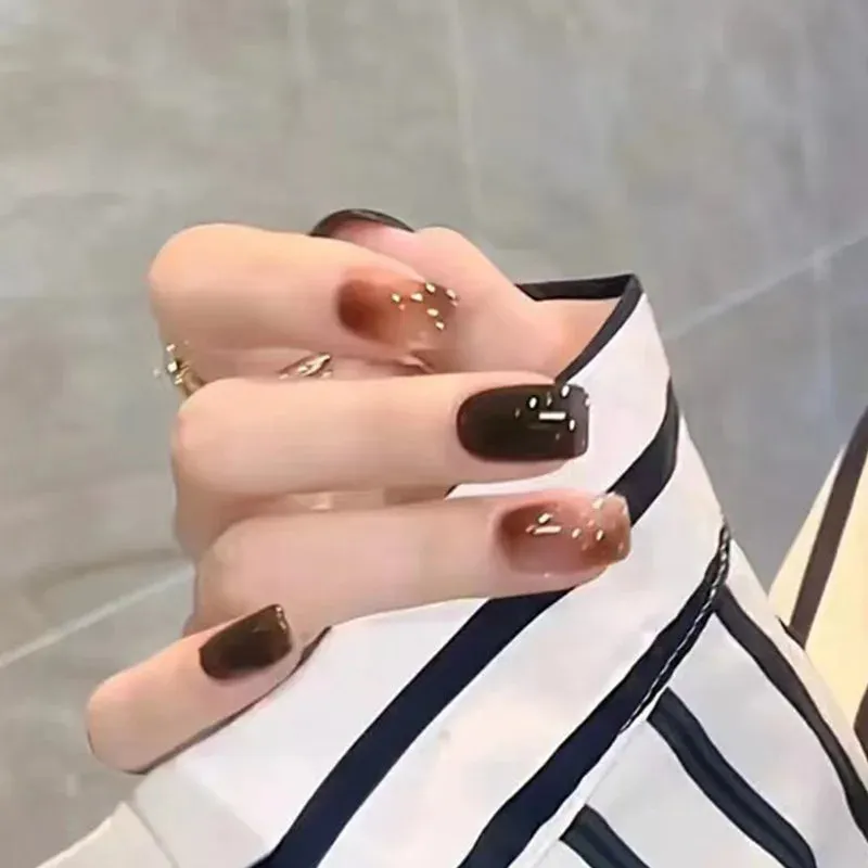 TEEK - 24pcs Short Round False Nails