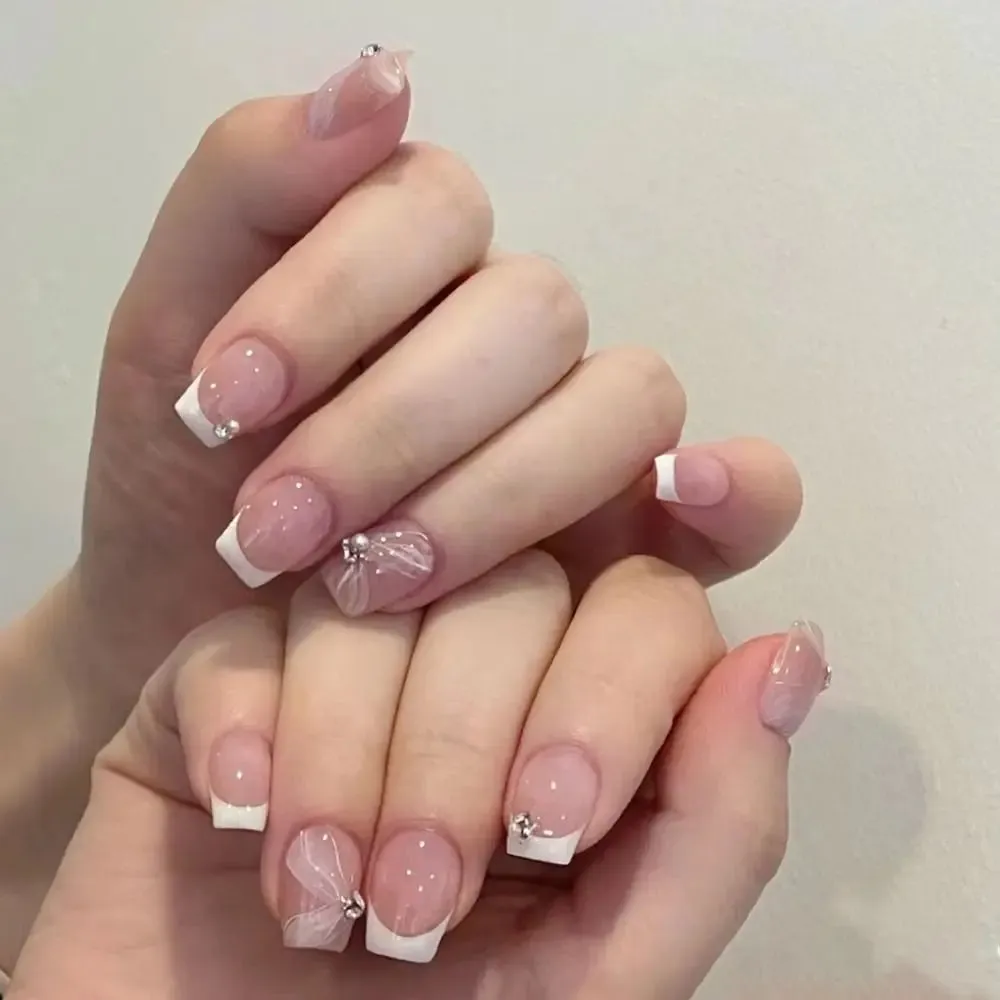 TEEK - 24pcs Short Round False Nails