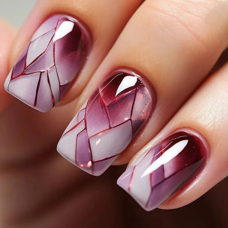 TEEK - 24pcs Short Round False Nails