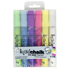 Texta Liquid Chalk Marker Dry Wipe Bullet Point Wallet 6