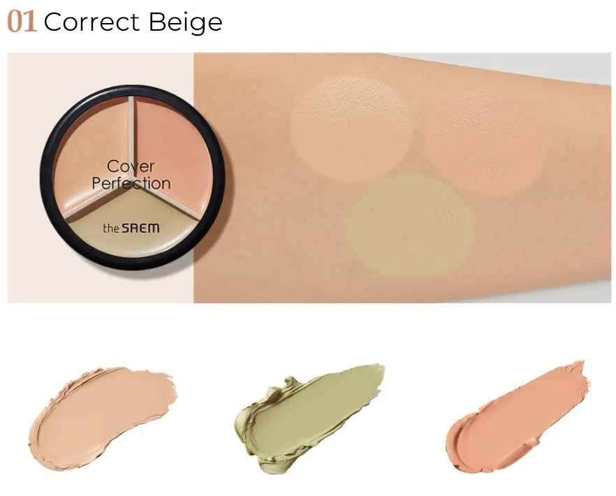 the SAEM Cover Perfection Triple Pot Concealer (2 Colors) 4.5g
