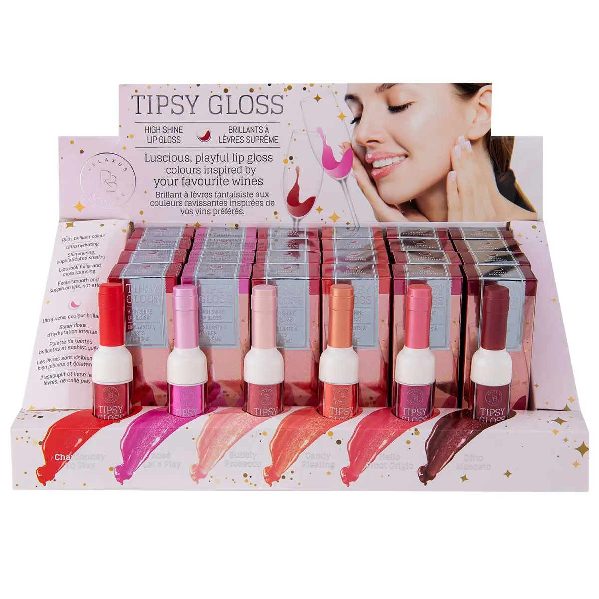 Tipsy Gloss Lip Stains Displayer of 24