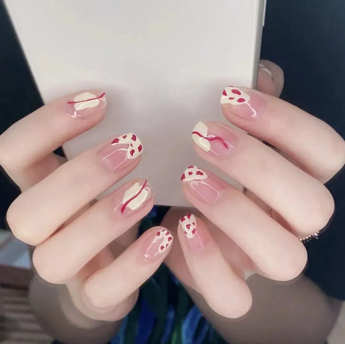 Vibrant Rainbow Ballerina Nail Art Set: Playful & Reusable Designs