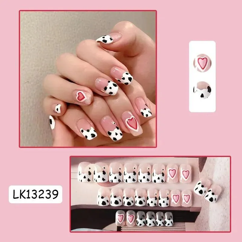 Vibrant Rainbow Ballerina Nail Art Set: Playful & Reusable Designs