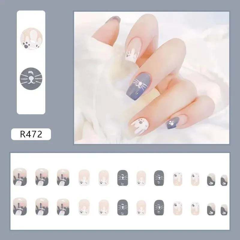 Vibrant Rainbow Ballerina Nail Art Set: Playful & Reusable Designs