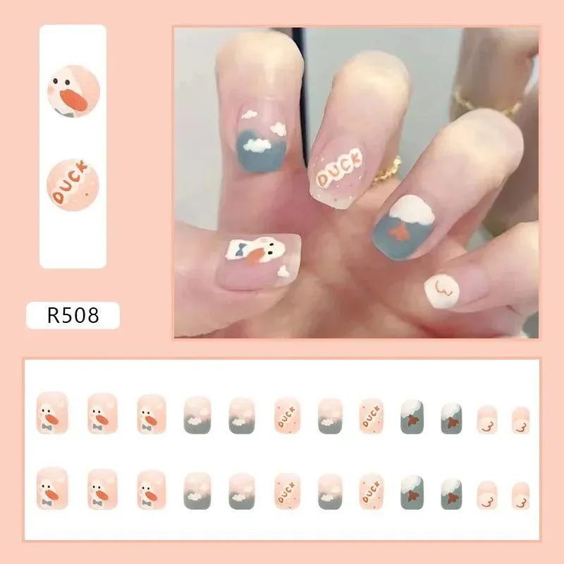 Vibrant Rainbow Ballerina Nail Art Set: Playful & Reusable Designs