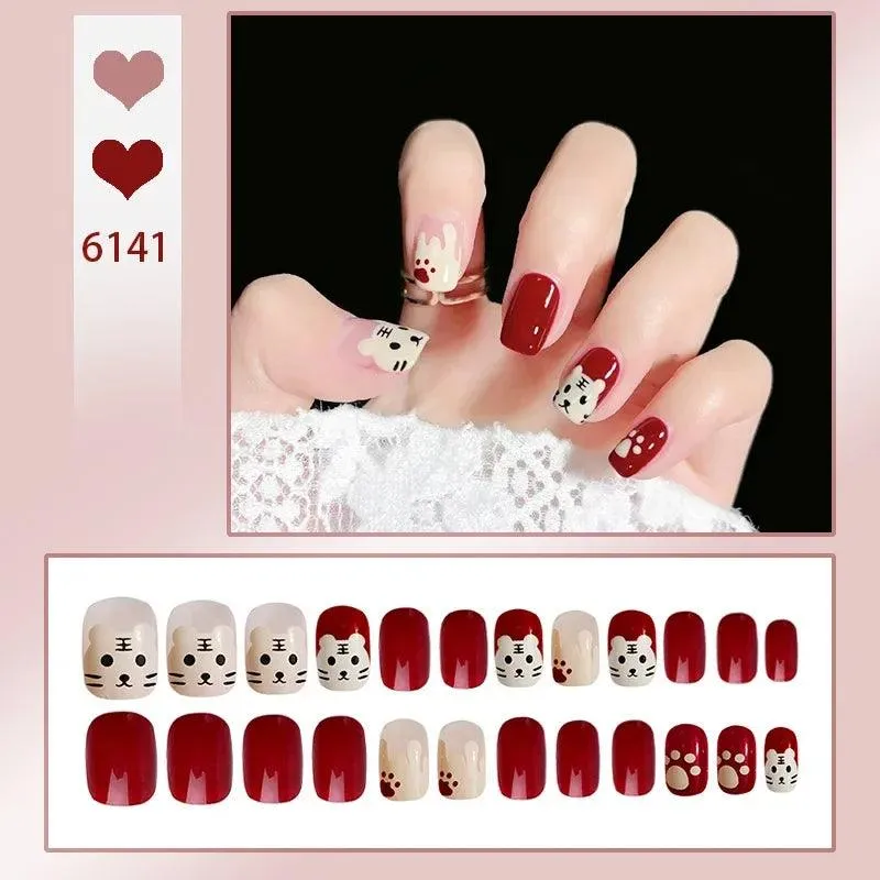 Vibrant Rainbow Ballerina Nail Art Set: Playful & Reusable Designs