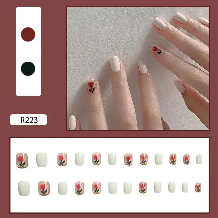 Vibrant Rainbow Ballerina Nail Art Set: Playful & Reusable Designs
