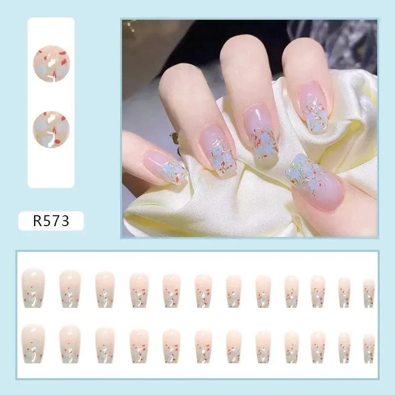 Vibrant Rainbow Ballerina Nail Art Set: Playful & Reusable Designs
